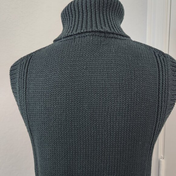 Vintage Kenneth Cole Merino Wool Sleeveless Turtleneck Forest Green Size Medium - Picture 7 of 13